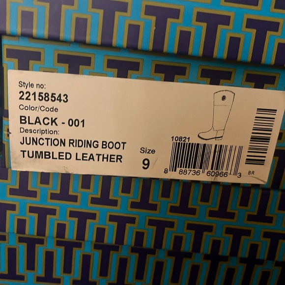 Tory Burch Shoes - Tory Burch Black Junction Riding Boot Tumbled Leather Size 9